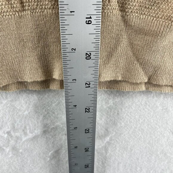 Mango Sweater Women Sz XS Brown Knitted Round Neck Rhinestone Shoulders Pullover - Picture 5 of 12